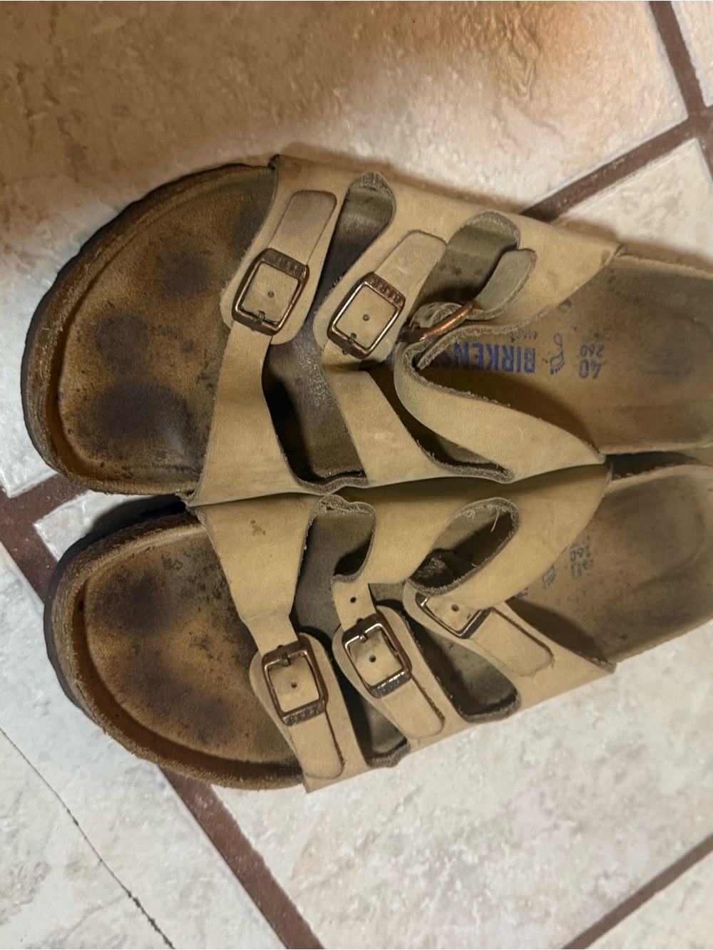 Birkenstock Triple-Buckle Sandals in Beige Tan